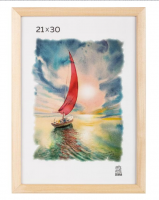 Фоторамка деревянная №1300  А4 (21х30), Береза, Zebra